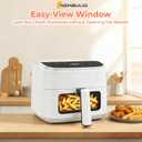 NEWBULIG Air Fryer4QT Small AirFryer with Easy View Window and Interior Light, Digital Touchscreen with 8 Presets for Custom Cooking, Nonstick and Dishwasher Safe Basket, White