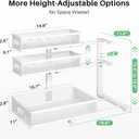 Kitstorack Under Sink Organizer, 2-Pack 3-Tier Height Adjustable Thickened Metal Pull out Cabinet Organizer Shelf, Slide out Storage Drawer Rack for Bathroom Kitchen Pantry Home Laundry Organization