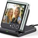 Wireless Charger for Samsung Z Flip 7, SwanScout 501S, Foldable Fast Wireless Charging Stand for Galaxy Z Flip 7/6/5/4/3, Charging Station for Samsung Z Flip Series/Razr+(No Adapter) (Black)