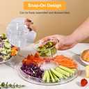 Cake Stand with Acrylic Dome Cover, 6-In-1 Multi-Purpose Cake Stand with Lid, 12.2", Acrylic Cake Stand, Veggie Platter, Salad Bowl, Dessert Platter, Punch Bowl, BPA Free