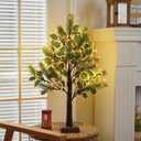 2 FT Christmas Tree with 72 LED Lights, Christmas Decorations Indoor, Fairy Light Spirit Tree for Home Decor, Lighted Birch Trees with Pine Needles, USB and 3AA Battery and Timer Warm White