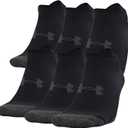 Under Armour Adult Performance Tech No Show Socks, Multipairs, Black (6-Pairs), Large