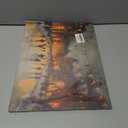 PQKIY Vintage Cozy Winter Holiday Wall Art Decor,Ice Skating Children under Lights Festive Holiday Wall Decoration,Charming Winter Wall Art for Home Bedroom Living Room,11x14 Inch