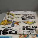 Fishing Blanket Gifts for Men Soft Flannel Fishing Throw Blanket Funny Fish Gift Merch Stuff for Boys Fisherman 50"X40"