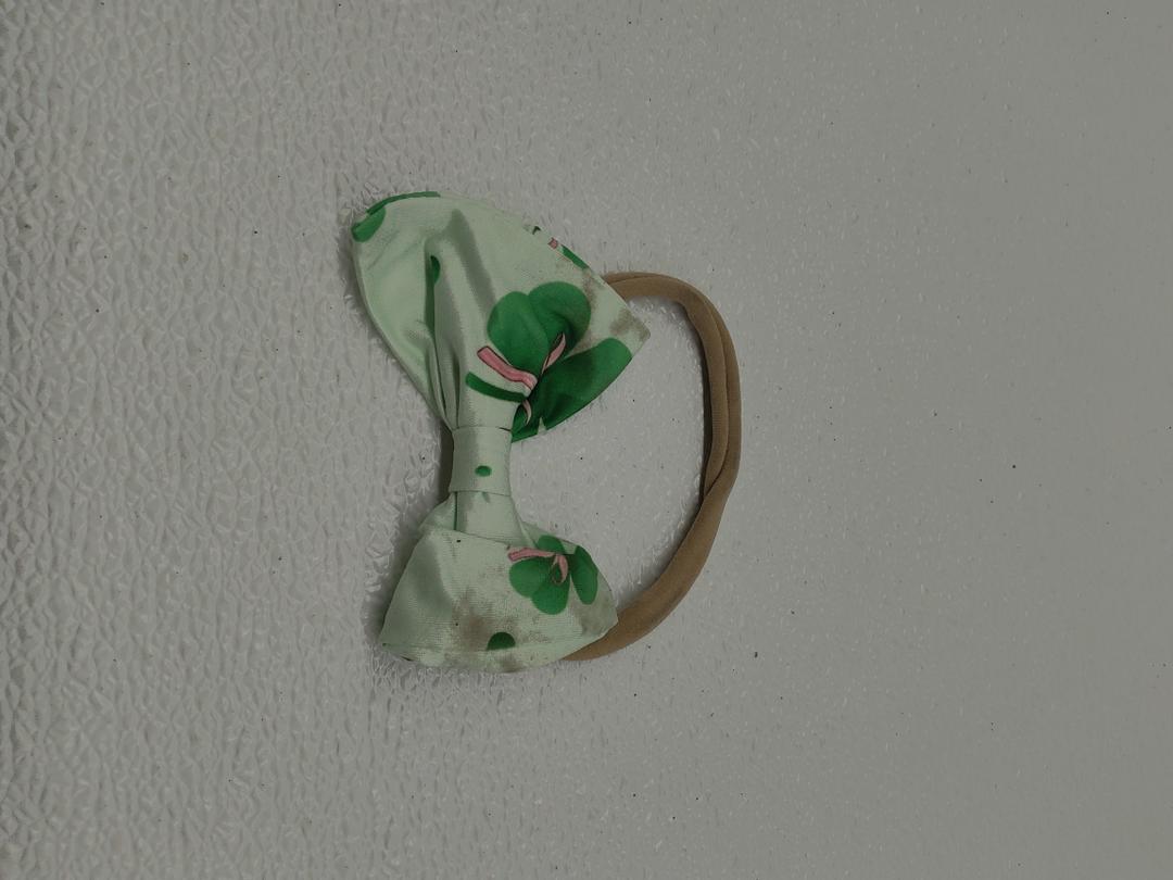 YanJie Baby Bows Nylon Green Bow Headbands for Infant Girls Shamrock Clover Headband Newborn Toddler Headband St Patricks Day Hair Accessories White