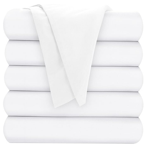 Oakias Queen Flat Sheets White – Pack of 6 Top Sheets for Bed – Soft Brushed Microfiber Fabric – Shrinkage & Fade Resistant – Ideal for Hotels and Hospitals – Machine Washable