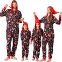 VNVNE Matching Christmas Onesie Pajamas for Family/Couples/Women/Men, Xmas Holiday Reindeer Striped Adults Pjs Sleepwear (Large, Cane Dwarf)