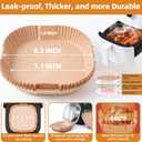 Air Fryer Paper Liners for 4 qt / 5 qt / 6 qt, Thickened Square Disposable Liner Compatible with Ninja/Chefman/Cosori/Instant Pot and other 4q-6qt Airfryer (8.3'' on Top)