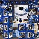 Graduation Decorations Class of 2026 - Blue Graduation Decorations - Balloons Boxes with Letters 2026 GRAD So Proud of You, Congrats Grad Party Decorations for Any Grades