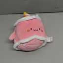 BOKUFLY Birthday Cake Stuffed Toy Cute Cake Plush Dessert Plush with Hidden Pocket Love You Forever Embroidery 8.6" for Kids Adults Home Desk Decor (Pink)