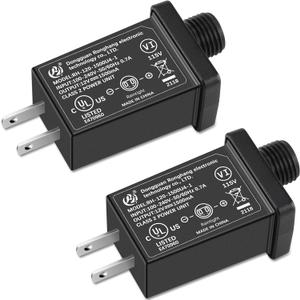 [2Pack] Replacement Yard Inflatable Adapter - 1.5A Transformer US Plug for Halloween Christmas Thanksgiving Inflatables, Class 2 Power Supply 120vac 60hz for LED Light