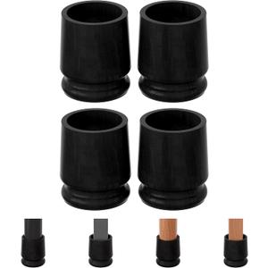 TQVAI Large Bed Risers Heavy Duty, 5" H(Inner 4" H), 2200 LBS Loading Capacity, Anti-Fall Edge, 4 Pack Wooden Bed Lifts Risers with Non-Slip Pads for King Queen Twin Full Bed Frame, Black