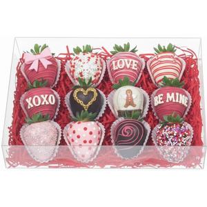 RomanticBaking 20Pcs 10x7x2Inch Clear Easter Cookies Boxes Chocolate Covered Strawberries Boxes Truffle Boxes Bakery Boxes Cakesickle Macaron Treat Boxes for Christmas Valentine's Mother's Day