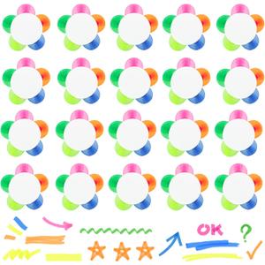 20 PCS Petals Highlighters Bulk, 5-in-1 Multi-Color Flower Shape Fluorescent Highlighter Pens for Students & Teachers, Classroom & Office, School Stationery Aesthetic Supplies