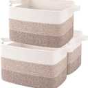 Small Storage Basket for Organizing, Woven Rope Basket for Shelves, Closet Organizer Bins for Clothes, Blanket, Toys, Baby Nursery Storage, 3 Packs Gradient Yellow, 3 pcs-13”x9.9”x8.7”