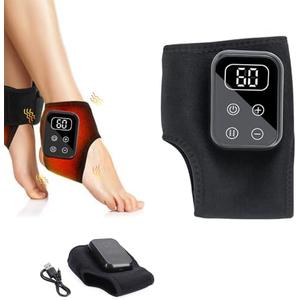 Triple Method Foot Massager with Heat & Enhanced Vibration, for Neuropathy Comfort and Circulation, Portable Home Massage for Pain Relief, Auto Shut-Off, Home Travel Use (Black)