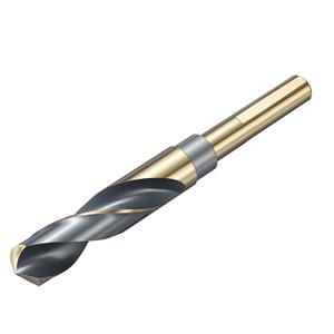 Uxcell 23/32" Drill Bit 1/2" Reduced 3-Flat Shank 4241 High-Speed Steel Bits Black and Gold Finish 118Drill for Light-Duty Machining Acrylic Plastic Wood Soft Metal
