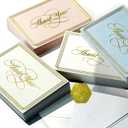 ukee's Thank You Cards with Envelopes 100-Pack, Blank Inside 4-Color Embossed Gold Foil Script Thank You Notes with Matching Stickers, for Small Business Graduation Wedding Baby Shower Funeral, 3.5"x 5"