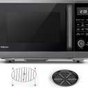 TOSHIBA Combo 8-in-1 Countertop Microwave Oven, with Convection, Broil, Odor Removal Mode, 12.4" Position Memory Turntable, Child-Lock, Black Stainless Steel, ML2-EC10SA(BS) A, Air Fryer-1.0 Cu.Ft