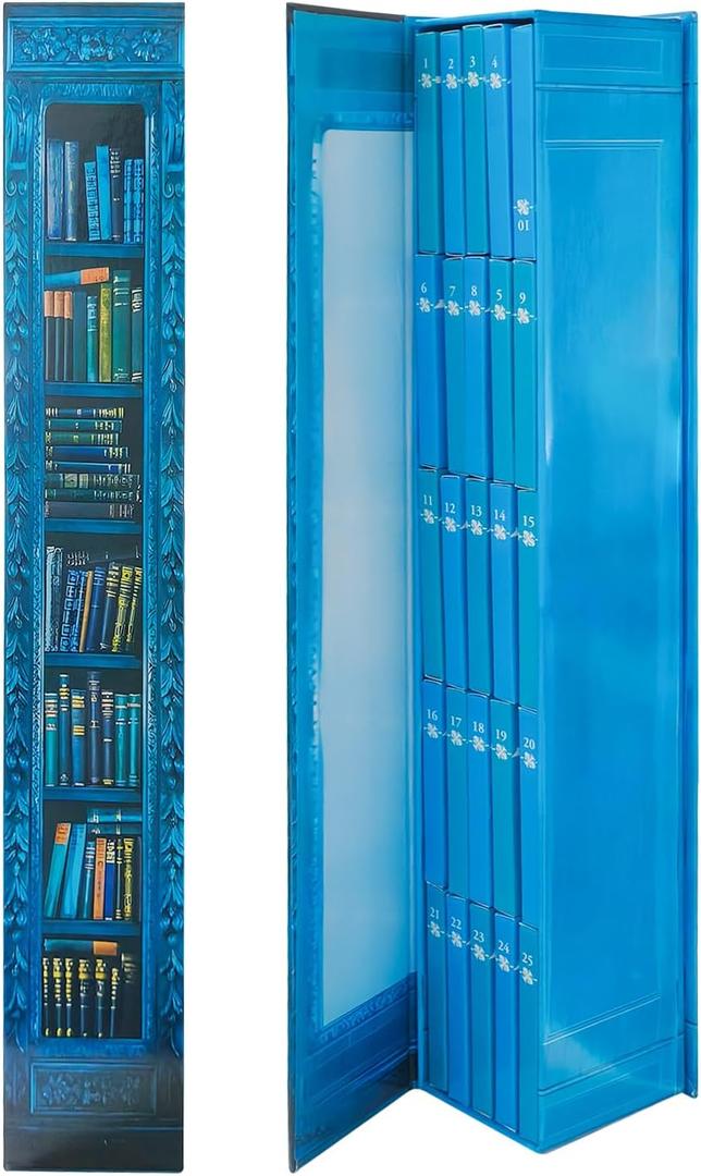 Mini Book Ornament Advent Calendar 2025 Book Lover Advent Calendars with 24 book gift,Christmas Books Countdown Calendar for Books Lovers, Holiday Decorations (Blue)