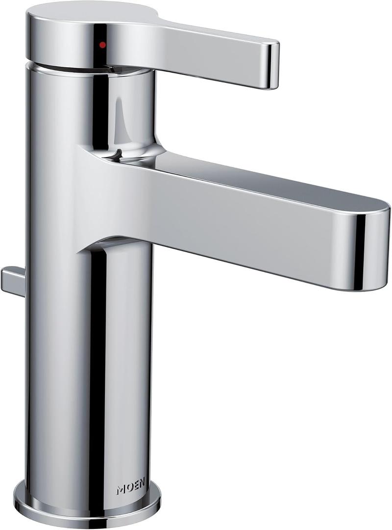 Moen Vichy Chrome One-Handle Single Hole Modern Bathroom Faucet, 6710