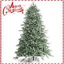8FT Christmas Tree with 1658 Realistic Branches, Hinged Spruce Full Tree with Solid Metal Stand, Xmas Pine Tree for Home Office Party Decoration, New PE & PVC Material
