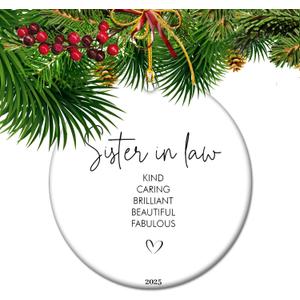 to My Amazing Sister-in-Law  2025 Christmas Ornament, Heartfelt Holiday Keepsake, Family Chosen by Heart Appreciation Gift for Her (S11)