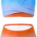 Century Star Girls Swimsuits for Teens Bikini 2025 Solid Teen Bathing Suits Adjustable Straps Swimwear Padded 8-15 Years (10-11 Years, Orange Blue Gradient)