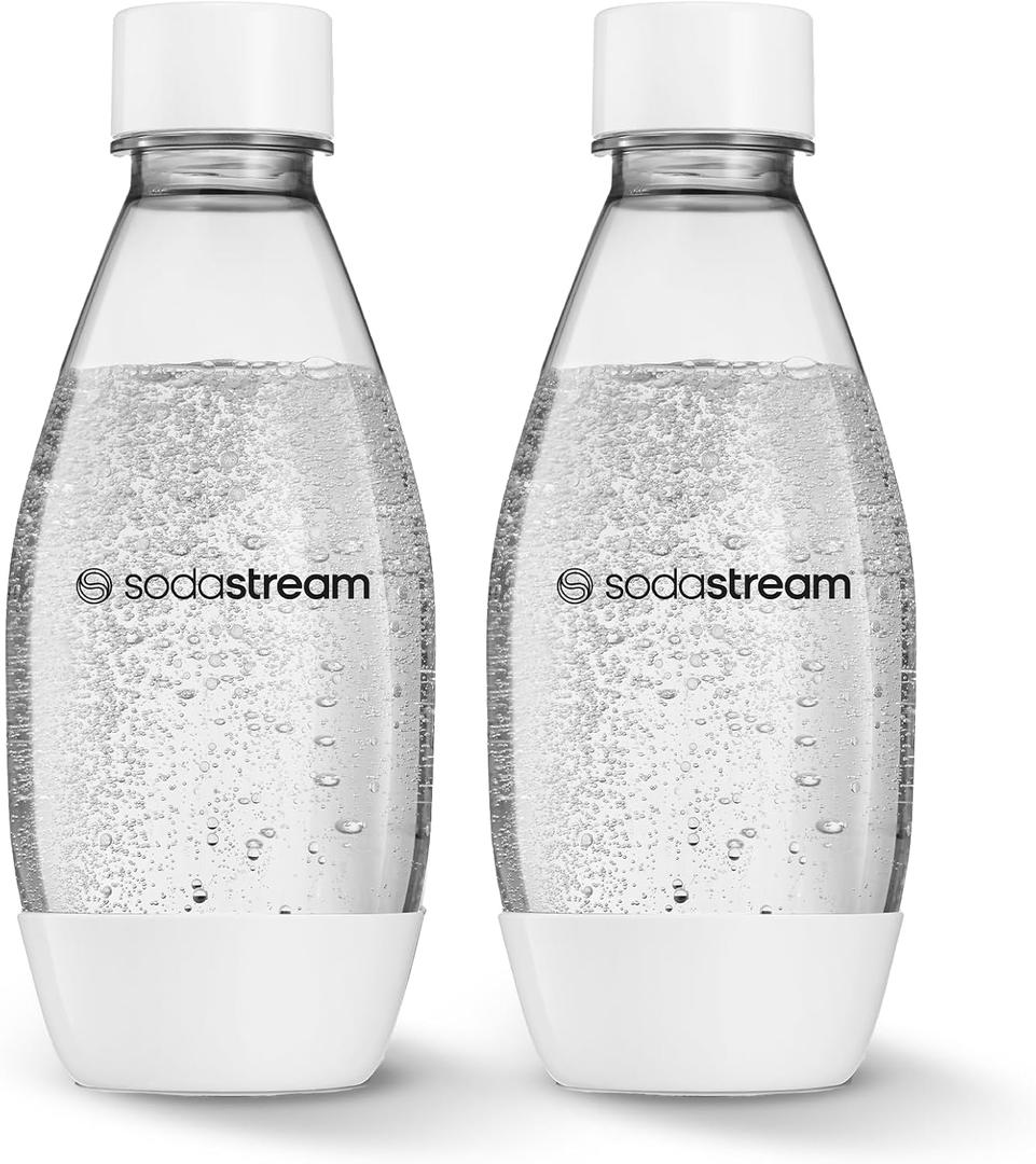 sodastream 0.5L Twin Pack Dishwasher Safe Slim Bottle (White)