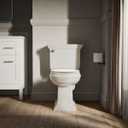 KOHLER 20111-96 Brevia, Slow Close Toilet Seat, Round Toilet Seat, Grip-Tight Bumpers, Quick-Attach Hardware, Biscuit