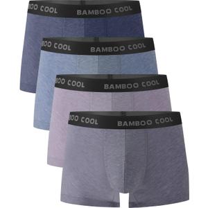 BAMBOO COOL Men's Ultra Breathable Underwear,No Riding Up Boxer Briefs with ComfortFlexible Waistband,Multipack (M)