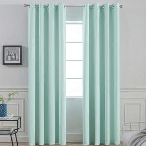 Yakamok Aqua Blackout Curtains 84 Inch Length Light Blocking Thermal Insulated Room Darkening Solid Grommet Window Treatment Drapes Curtain for Bedroom Living Room (W52xL84 2 Panels Aqua Blue)