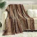 Viviland Flannel Fleece Blanket King Size 90x108 inches, Lightweight, Super Soft Cozy Warm Blanket, Leopard Print