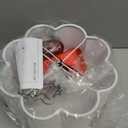 Audickic Semi Flush Mount Ceiling Lights, 3Light 13" Ceiling Light Fixtures with Fabric Shade in Flower Shape, Brushed Nickel Drum Lighting for Nursery Hallway Bedroom Kitchen, AD220073SFSN