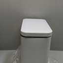 Homie Soft Close, Slim Trash Can 3.2 Gallon with Anti - Bag Slip Liner and Lid, Use as Mini Garbage Basket, Slim Dust Bin, or Decor in Bathroom, Restroom, Kitchen, or Bedroom (Shiny White)