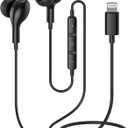 Guguearth Lightning Headphones for iPhone,MFi Certified in-Ear Lightning Earphones for iPhone,Magnetic Earbuds for iPhone with Mic Controller Compatible with iPhone 14 13 12 11 Pro Max XR 8 7 (Black)