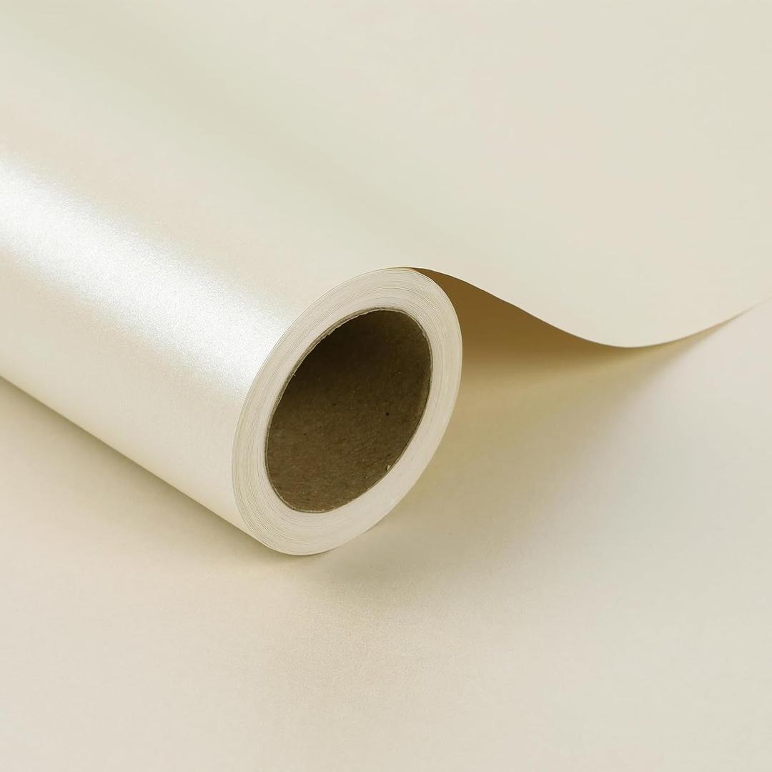 LaRibbons Off White Wrapping Paper, 30 Inch x 33 Feet, Solid Color Pearly-Lustre Gift Wrapping Paper Rolls for Wedding, Christmas, Valentine's Day, Birthday, Baby Shower