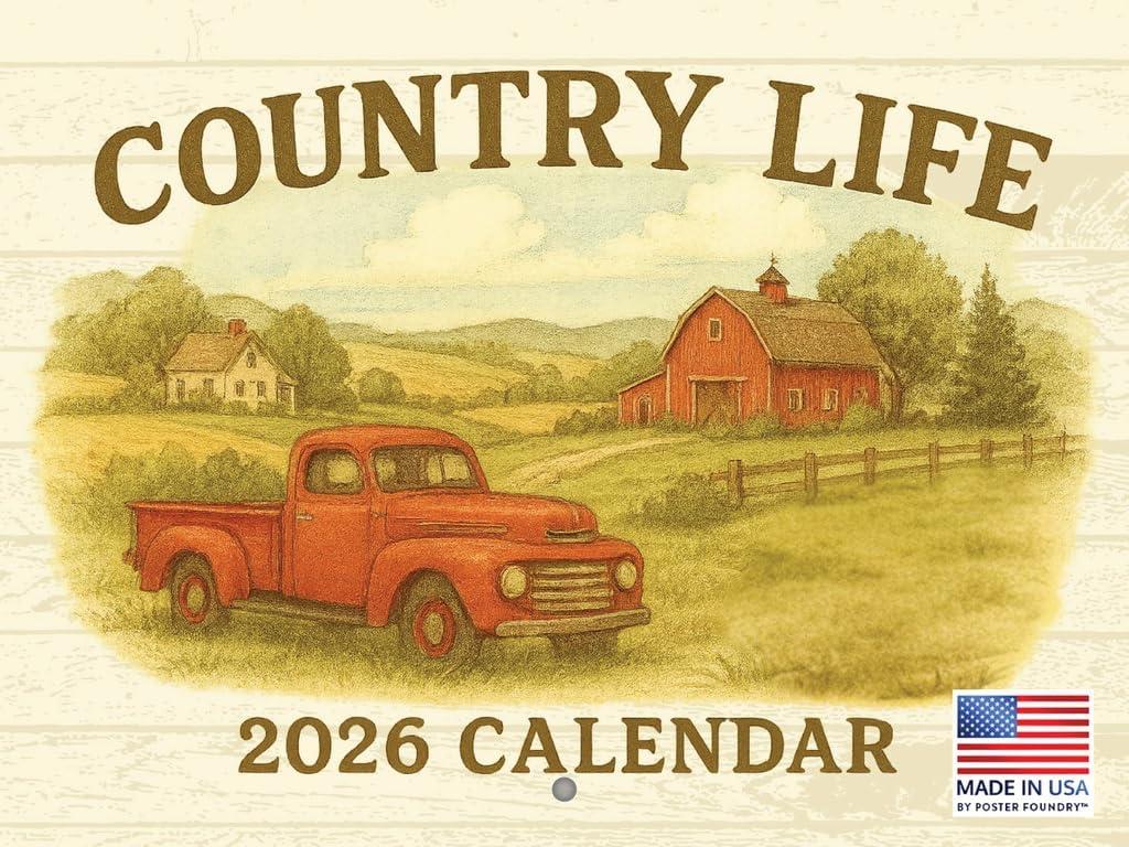 Country Life Calendar 2026 Monthly Wall Calender 12 Month | American Made In The USA