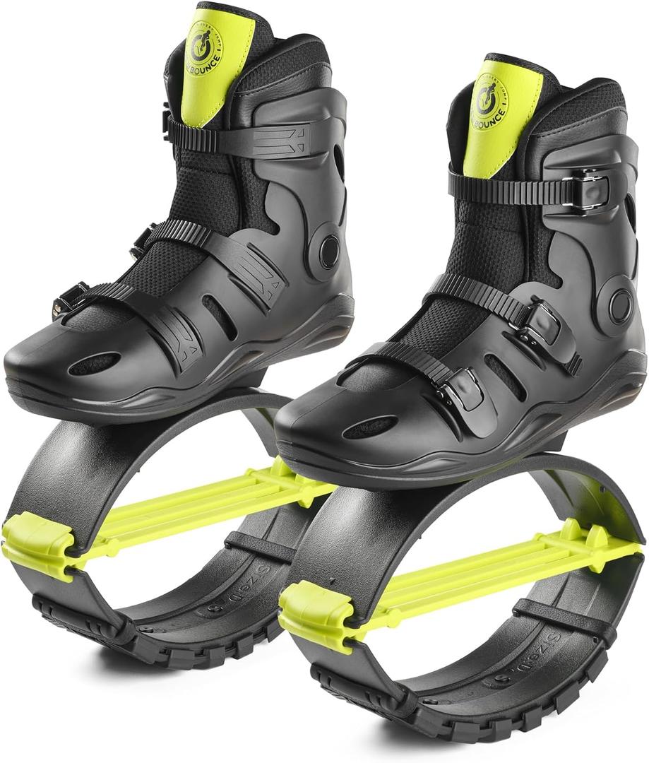 New Bounce Jumping Shoes for Adults Kangaroo Jump Boots for Fitness & Fun, Adjustable Bounce Shoes for Men & Women, Indoor & Outdoor Rebound Exercise, Up to 245Lbs. (Green), 

Size: M 4-4.5, W 5.5-6.5