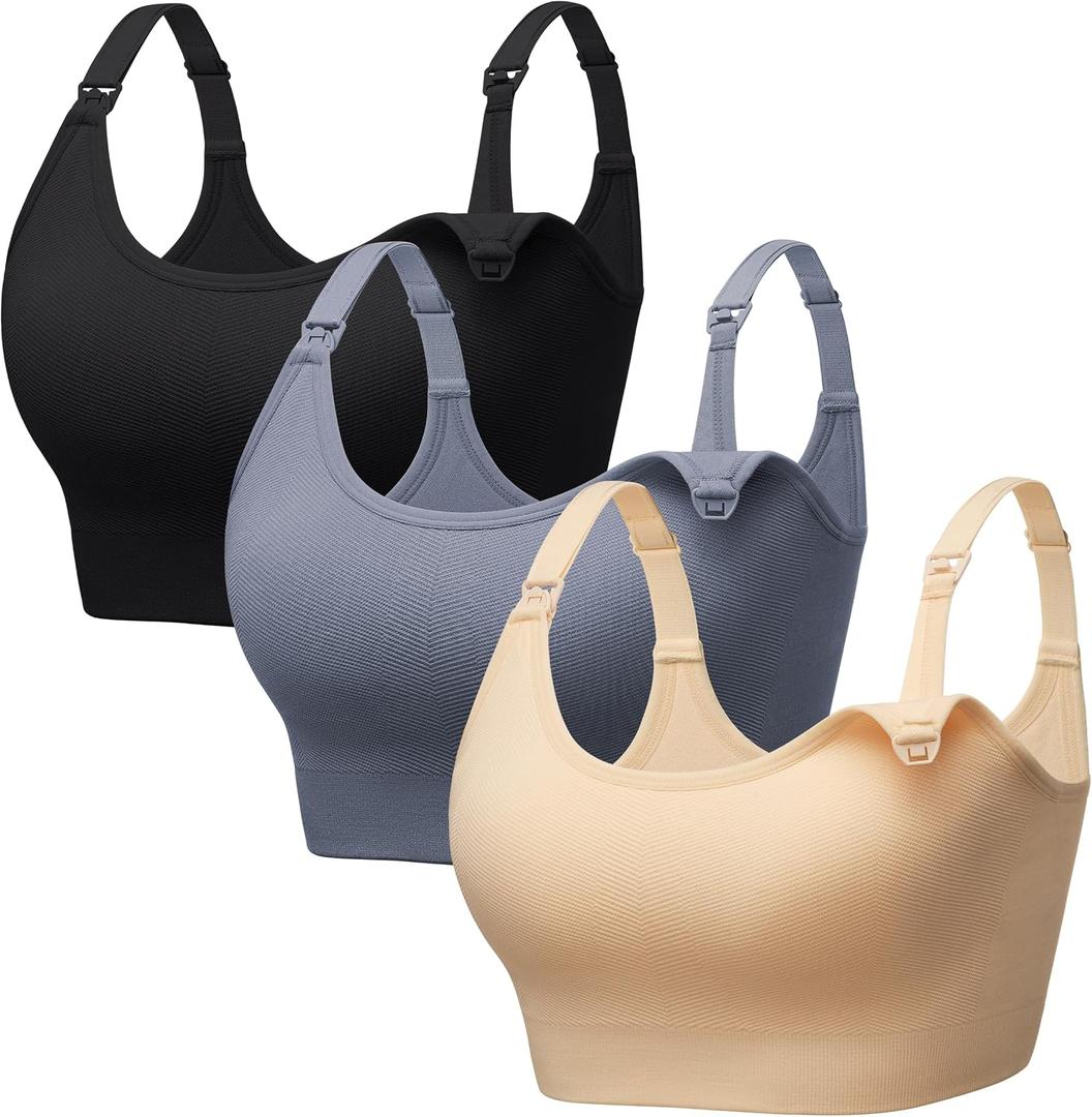 Angelhood Non-Padded Minimizer Nursing Bras for Breastfeeding Support Maternity Sports T-Shirt Bras Wireless Sleep Bralettesm XL