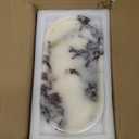 Natural Marble Tray, Coffee Table, Food, Fruit, Paper Cup, Cake Display, Coffee bar, Family Gatherings, Seasonal Holiday Decoration Tray(Viola-oval-11 x5 x0.7)