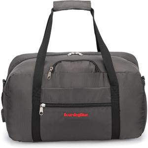 17x10x9 United Airline Personal Item Under Seat Duffel Bag With Free Pillow And USB Port (Grey)