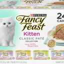 Purina Fancy Feast Tender Ocean Whitefish, Turkey, Chicken and Salmon Feasts Wet Kitten Food Variety Pack - (Pack of 24) 3 oz. Boxes (EXP 10/31/27)