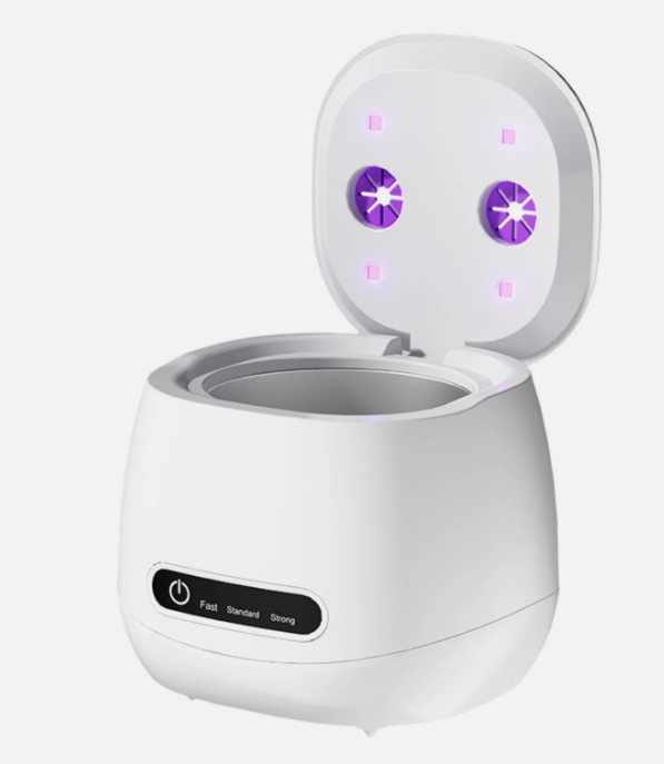 Syufoo Ultrasonic Retainer Cleaner Machine, 45kHz Rechargeable Retainer Cleaner with 4 UV Lights, W200 Ultrasonic Cleaner for Retainers, Aligners, Mouth Guards, Night Guards & Dentures