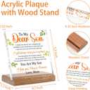 Son Gifts From Mom, Gifts for Son, To My Son Gift from Mom, Birthday Graduation Gifts for Son, Son Gift Ideas Christmas Gift for My Son Acrylic Desk Plaque Sign