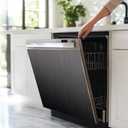 Black Brushed Stainless Steel Dishwasher Magnet Skin Cover, Black Metal Pattern Front Dishwasher Cover Magnet Decoration, Stainless Steel Home Cabinet Decals Appliances Sticker - 23"L x 26"H Magnetic