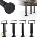 4Pcs Bed Frame Support Leg, Adjustable Height 5"-8.6", Extra Sturdy Steel Bed Frame Support Legs with Wider Rubber Base, More Stable/Quieter, Bed Slat Reinforcement Kit for King/Queen Bed