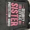 Security Little Sister Protection Squad Funny Boys Brother T-Shirt (Black, L)