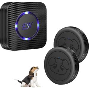 EverNary Dog Door Bell, Wireless Doggie Doorbells for Potty Training, Door Bell for Dogs to Go Outside, Dog Bells to with 1 Receiver and 2 Waterproof Transmitters (Black)