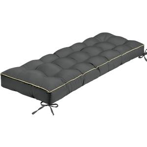 Outdoor Bench Cushion, Tufted Patio Seat Pad for Garden Bench, Porch Swing, Indoor/Outoor Furniture (Grey, 36X14X4 inch)